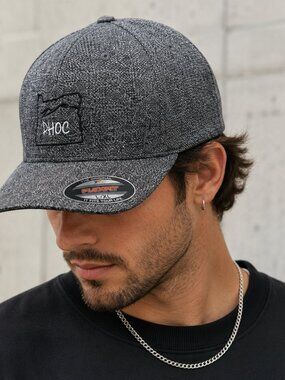 PHOC Oregon Gray Flexfit Hat Cap Embroidered Logo L/XL Stretch Fitted